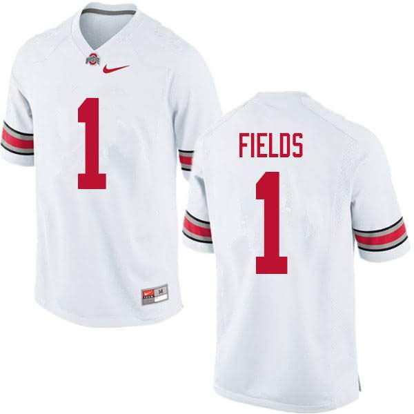 Ohio State Buckeyes Men's Justin Fields #1 White Authentic Nike College NCAA Stitched Football Jersey FN19Y38JH